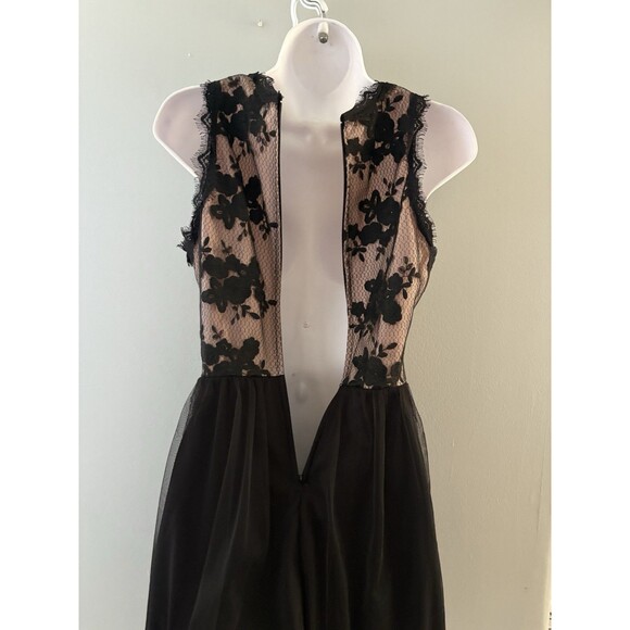 Vtg Mesh Speechless Dress Size 7 Black Lace Y2K Babydoll Fairy Whimsigoth - Picture 6 of 16